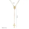 Collane lariat a forma di Y da donna alla moda Croce Beata Vergine Maria ciondolo religione catena semplice per regalo di gioielli di lusso da donna