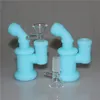 Glow in tubi per acqua bong in silicone scuro giaccone tubo silicone cera goccia di cera per olio brongs da becher con ciotola di vetro