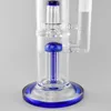 Hookah Recycler Blue Liped vattenrör 15inches Höjd Dubbel Slät Dome Percolator Filter Bongs