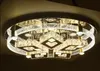 Round Transparent Crystal Rhombic Ceiling Lamp Remote Control Section LED Energy Saving Lights Dining Hall Lighting Bubble Crystal Column