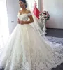 Luxury Lace Princess Off the Shoulder Wedding Dresses Sweetheart Sheer Back Princess Illusion Applique Bridal Gowns robe de mariage