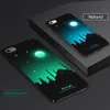 Luminous Cover Case for iPhone 8 Plus Glow in the Dark Relief Painting Fluorescent Color Changing Hard PC Case Slim Protective Back Shell