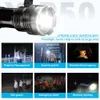 2500 lumen XHP50 LED Torcia Tattica USB Ricaricabile Potente Torcia Luce Searchlight Flash Light Lampada Da 4 * 18650 Batteria