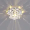 Lights Modern Sunflower Crystal 3W Corridor Downlights Living Room Lobby Taklampor Glass Lotus Blomma Hall Skåp Taklampa