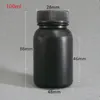 50 мл 100 мл темно-черный цвет HDPE бутылки, пластиковые бутылки, таблетки бутылки с scew крышкой и внутренней крышкой быстрая перевозка груза F1441
