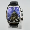 Tourbillon Automatisk mekanisk läder Mens klockor Fashion Hollow Skeleton Day Date Men Designer Watches Whole Mens Gifts SA286D