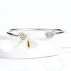 Authentic 925 Sterling Silver Cuff 18k Gold Bangle for Women Brand Logo Fit Charm Pärlor Armband DIY JEWELRY5438371