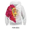 Matchande familj kläder höst vinter hoodie far son mor dotter matchande outfits sweatshirts hatt hoody färgstark lejon