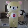 2018 고품질 Janpan Rilakkuma 곰 마스코트 의상 성인 사이즈 곰 만화 의상 할로윈 파티 무료 배송