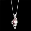 925 Sterling Silber Pick a Pearl Cage Ocean Conch Medaillon Anhänger Halskette Boutique Lady Geschenk K983