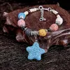 Mode Gekleurd Natuurlijke Lava Stone Kralen Armband Parfum Essentiële Olie Diffuser Armband Star Charms Accessoires Sieraden Dames