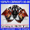 HONDA CBR600RR CBR 600F3 CBR600F3 için enjeksiyon 95 96 97 98 2MY.0 CBR600FS CBR600 F3 FS CBR 600 F3 1995 1996 1997 1998 Fairing Turuncu siyah