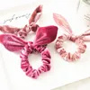 Fashion Women Lovely Velvet Bow Fasce per capelli Lovely Hair Scrunchies Accessori per cravatte da ragazza Supporto per coda di cavallo 9 colori