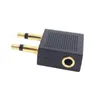 Golden Plated Airplane Flight Adapter Connector for Headphones Headset Earphones to Airline Audio Adapter High Quality FAST SHIP