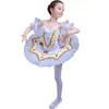 Profissional branco cisne lago ballet tutu traje meninas crianças bailarina dress crianças ballet dress dancewear vestido de dança para meninas 4 cor 006