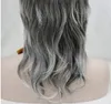 Charmante belle nouvelle vente nouvelle perruque women039s longueur moyenne gris couches épaule longue synthétique wigs6237780