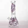 Осьминожный рисунок стеклянный бонг высокий 30 см. Каваи дизайн стакана Bongs Recycler Oil Rig Wax Tipe Bubbler Bubbler бесплатно для нас