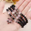 Cuentas de meditación 108 pulsera de estilo budista de piedra de obsidiana negra y cuentas de preocupación para hombres y mujeres cuentas de oración