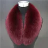 Natural Color Raccoon Fox Real Fur Collar Scarf Genuine Big Size Scarves Warp Shawl Neck Warmer Stole Muffler with Clip Loops #6 D18102406