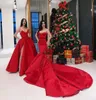 2018 Red Two Style Prom Dresses Mermaid och A-Line Sweetheart Sleeveless Side Split Back Dragklapp Kvällsklänningar Sexiga festklänningar320e