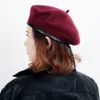 JOEJERRY béret en laine femme béret en cuir chapeau français casquette plate militaire pour les femmes hiver automne printemps S18101708