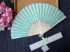 Personalized Wedding Favors and Gifts for Guest Silk Fan Cloth Wedding Decoration Hand Folding Fans With Gift Box WX9-790