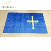 Spaniens flagga Asturiens provins 3*5 fot (90cm*150cm) Polyesterflagga Banderolldekoration flygande hem trädgårdsflagga Festlig