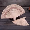 DHL Custom Chinese Sandalwood Scented fans Wooden Openwork craft fan personal Hand Held Folding Fans for Wedding gift Birthday Home Decor