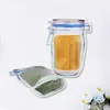 Wholesale Mason Jar Shaped Food Container Plastic Bag Clear Mason Bottle Modeling Zippers Storage Snacks Plastic Box LZ1827