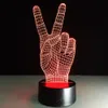 Vitória da mão 3D Ilusão Led Light Touch Lâmpada Decoração Atmosfera Holograma NOVO Acrílico Luminárias Quarto Dormindo # T56