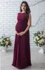 Ärmlös Sommar Ny Maternity Lace Dress Kvinnor Kläder Fotografi Props Eleganta Gravida Lång Rosa Klänningar