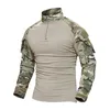 2018 Mężczyzna Kamuflaż T Koszulki Armia Combat Tactical T Shirt Wojskowy Mężczyźni Z Długim Rękawem T Shirt Polowanie Koszulki Odzież WHFE-022-2