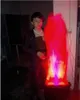 2 stycken 36 * 10mm scen silke brand effekt dekoration flame projektor röd silke falsk flamma belysning