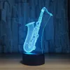 Saxophone USB 3D Lamp LED Night Light 7 Colors Touch Lights Bedroom Sleeping Christmas Decoration Free Shipping #T56
