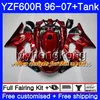 Kropp + Tank för Yamaha YZF600R Thundercat 02 03 04 05 06 07 Hot Sale White 229hm.30 YZF 600R YZF-600R 2002 2003 2004 2005 2006 2007 FAIRING