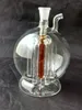 Jars six jaws mute Hookah, Send pot accessories, glass bongs, glass water pipe, smoking, color models shipped