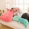 Dorimytrader Huge Soft Animal Lying Hippo Plush Toy Big Cartoon Hippos Doll Animals Pillow Gift for Girls and Boys 180cm 71inch DY7405638
