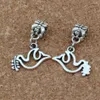 100 stks antiek zilver vrede duif olijven charms hanger voor sieraden maken armband ketting DIY accessoires 19x24mm A-259