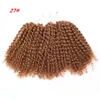 8inch 3pcs/set Marly braid Synthetic Braiding hair with Ombre purple pink and blonde Malibob Crochet Hair extensions