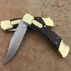 Special edition double mode 110 automatic knife yellow sandalwood handle/brass casting excellent pocket knife strong camping folding knife