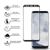 Full limthärdat glasskärmskydd för Samsung Galaxy S9 S9 + Not 9 8 S8 S8 3D Curved Edge med Retail Box