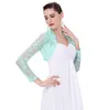 Herfst val jassen vrouwen lange mouwen bijgesneden schouders ophalen 2018 zwart groen bruiloft avond prom jas wrap plus size womens kant bolero D1891803