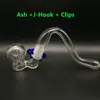 Nieuwe Glass Ash Catcher Bubbler met J-Hooks Adapter 18mm J Haakpijp Glasleidingen Tabakspijpen Glazen Waterleidingen DAB RIGS