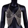 Sexy Femmes Discothèque Bling Strass Partie Corps Chaîne Bijoux Bikini Taille Or Ventre Plage Harnais Esclave Collier Soutien-Gorge Cami Tops337S