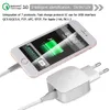 QC 3.0 Wall Charger Qualcomm USB Snelle lading 5V 3A 9V 2A 12V 1.5A Travel Power Adapter Fast Charging US EU-stekker voor iPhone Samsung 200pcs /