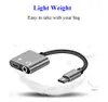 2 IN 1 Type C Aux Audio Cable Adapter USB Type C to 3.5mm Earphone Jack Charge Adapter For Samsung Smart phone 100pcs/lot