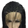 30inches long Part Braided Box Braids Wig Synthetic Glueless Front Wig for black women Baby Hair Heat Resistant Fiber2517380