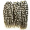 Grijze Braziliaanse Kinky Krullend Haar Weave Bundels 100% Human Hair Bundels 3 Stuks Natuurlijke Niet Remy Hair Extensions 3 bundels Kan Kopen