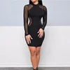 Neue Ankunft Nachtclub Frauen, Figurbetontes Kleid Sexy Lady Design Knielanges Etuikleid mit Rundhalsausschnitt