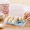 ثلاجة صندوق تخزين البيض حالة 15 بيضة حامل صناديق تخزين مطبخ منظمة التخزين